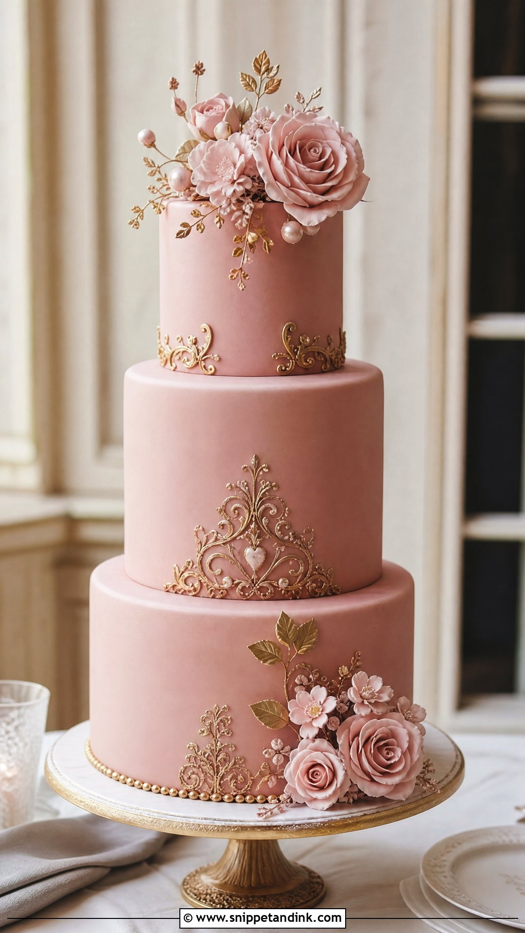 Dusty Pink Wedding Cake - Snippet and Ink - 20 Pink Wedding Cake Ideas