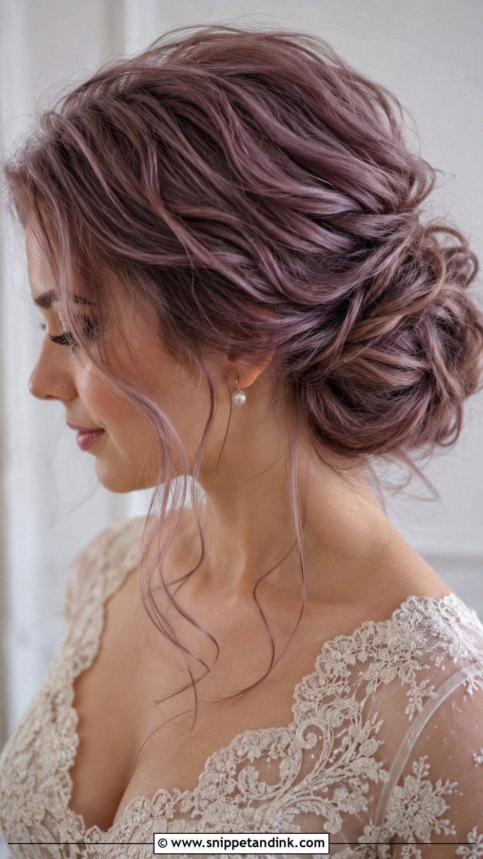 Dusty Purple Bridal Hair - Snippet and Ink - 15 Purple Wedding Hair Ideas