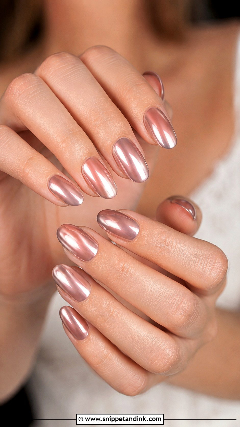 Dusty Rose Chrome Wedding Nails - Snippet and Ink - 20 Dusty Rose Wedding Nails