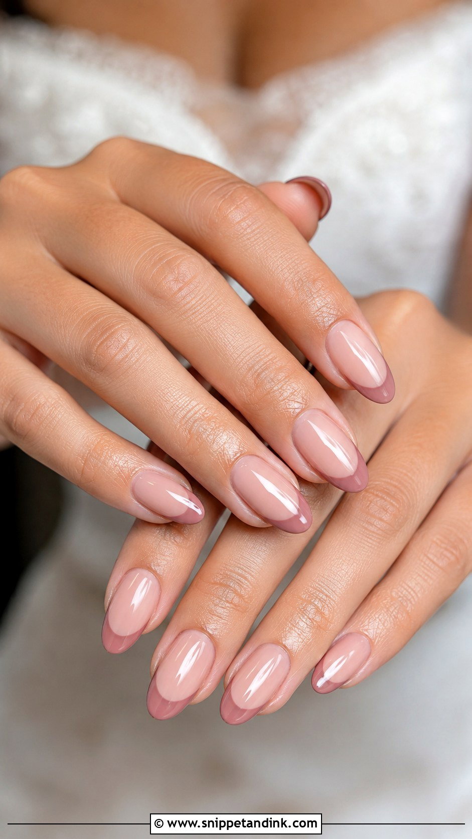 Dusty Rose French Tip Wedding Nails - Snippet and Ink - 20 Dusty Rose Wedding Nails