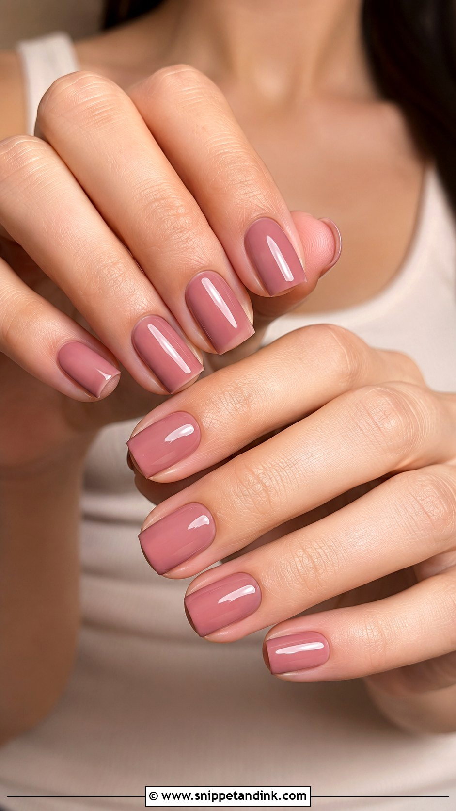Dusty Rose Square Nails - Snippet and Ink - 30 Wedding Guest Nails Ideas