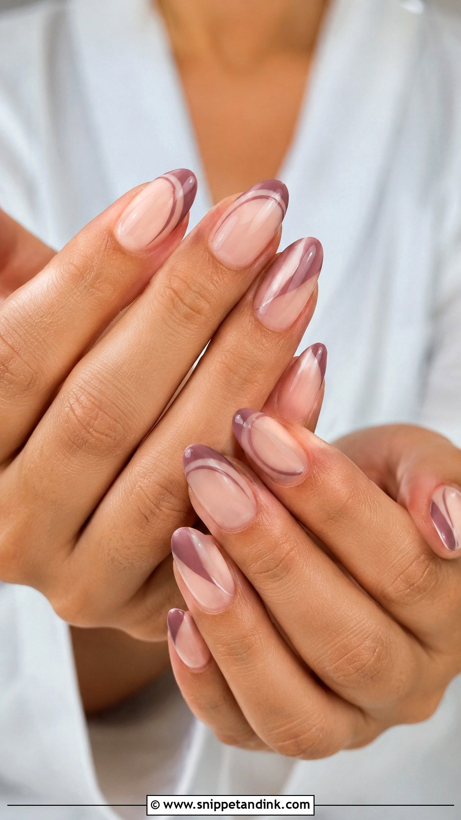 Dusty Rose Wedding Nails With Nude Base - Snippet and Ink - 20 Dusty Rose Wedding Nails