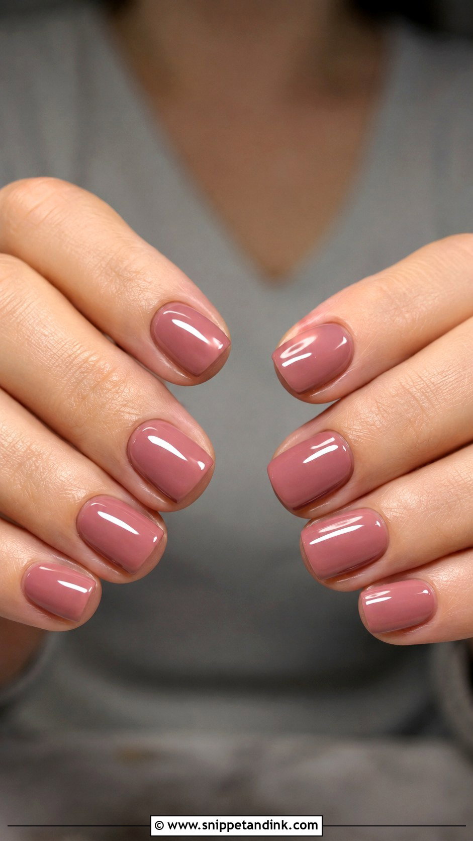 Dusty Rose Wedding Nails With Short Square Shape - Snippet and Ink - 20 Dusty Rose Wedding Nails