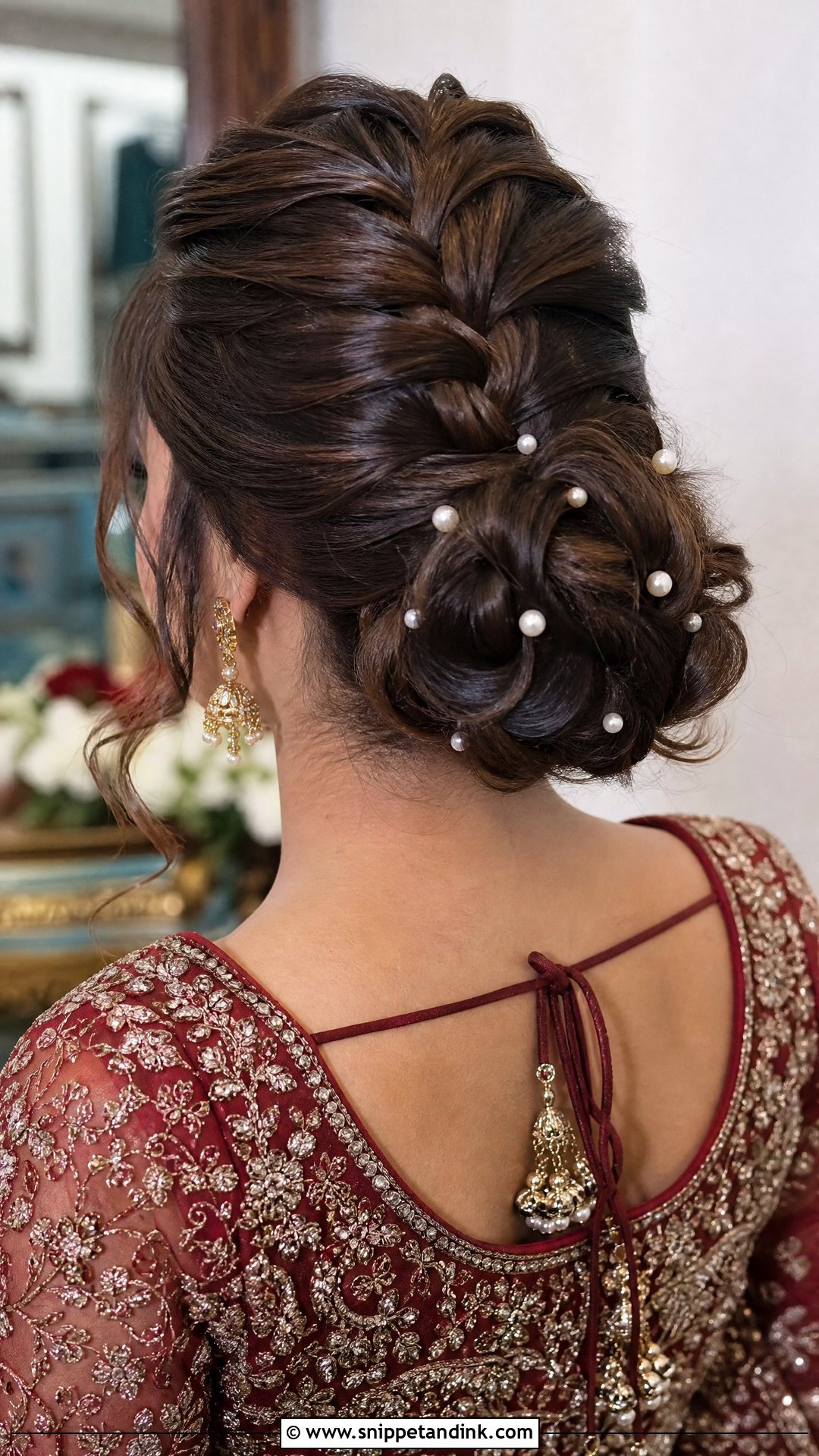 Dutch Braid Bun Combination - Snippet and Ink - 20 Pakistani Baraat Hairstyles