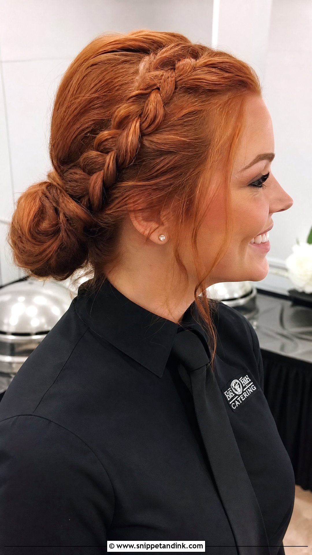 Dutch Braid Bun For Catering - Snippet and Ink - 15 Catering Hairstyles