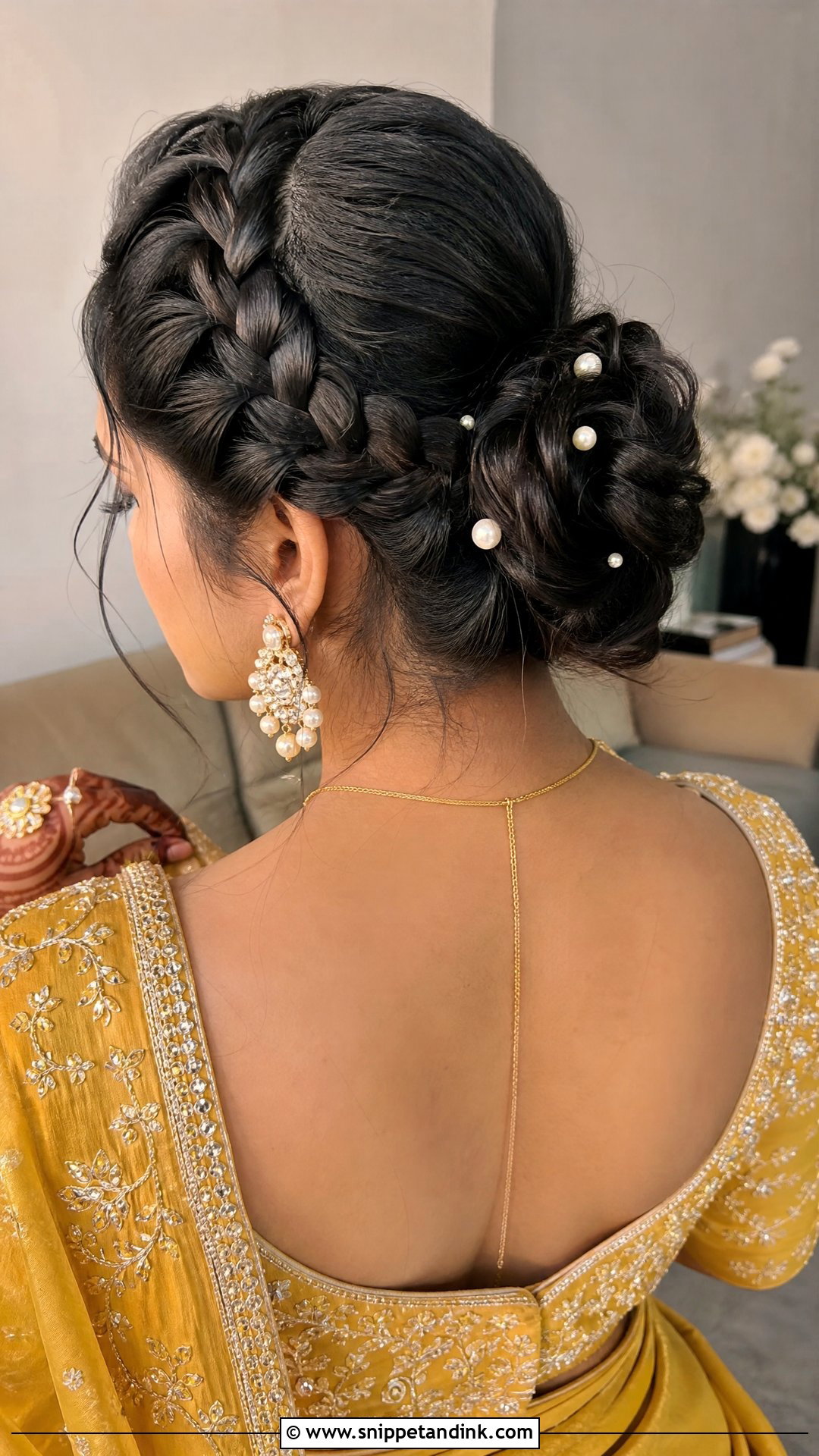Dutch Braid Bun Hairstyle - Snippet and Ink - 20 Indian Wedding Buns Hairstyles