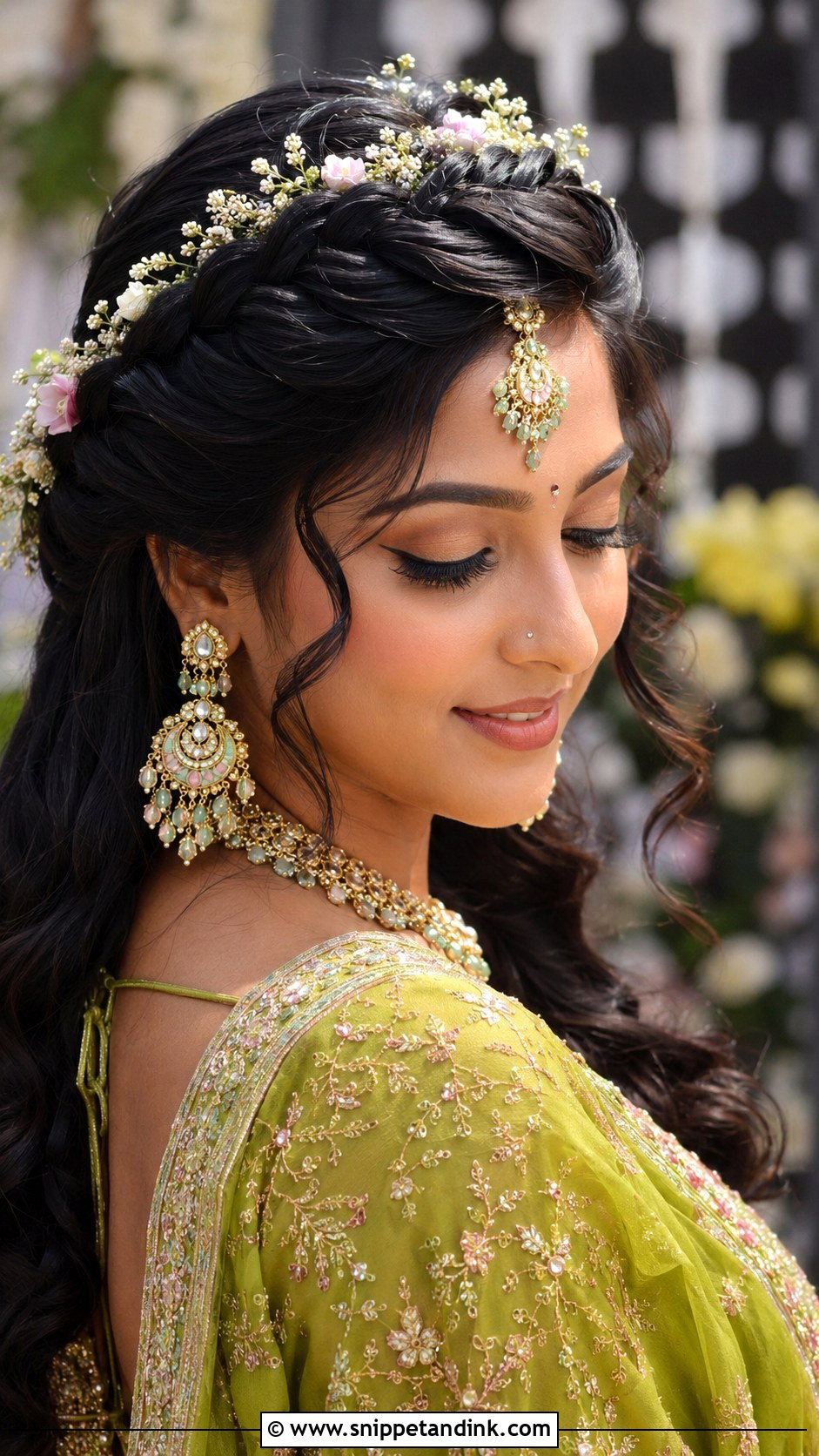 Dutch Braid Crown - Snippet and Ink - 30 Indian Bridal Hairstyles