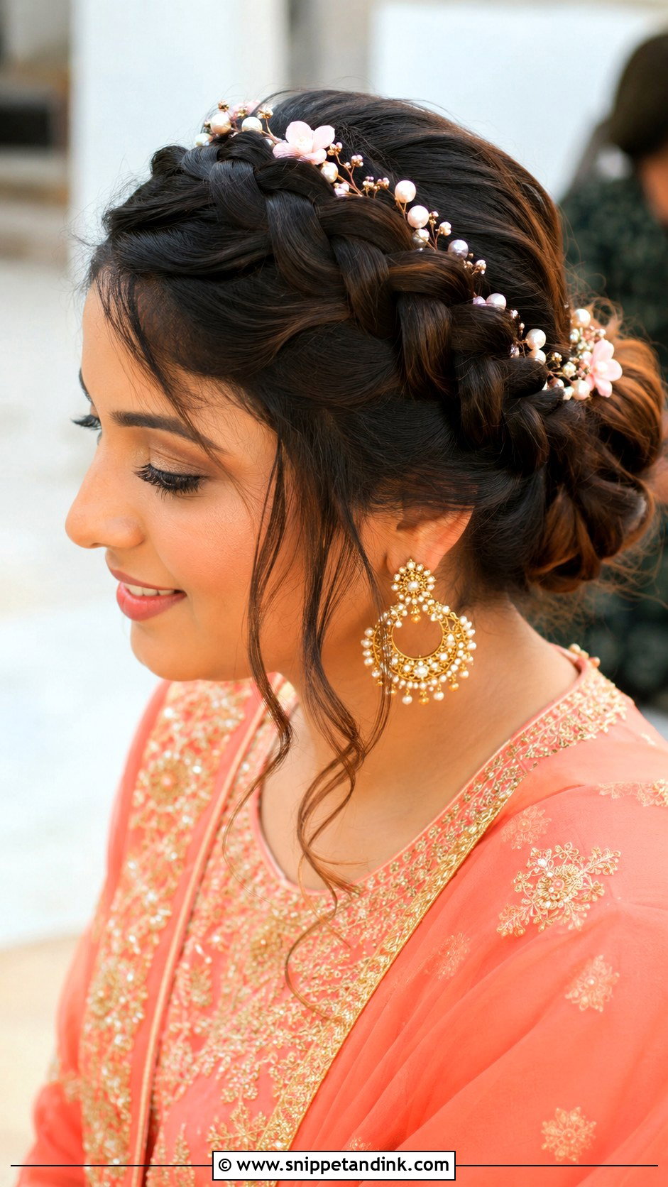 Dutch Braid Crown - Snippet and Ink - 30 Indian Wedding Hairstyles