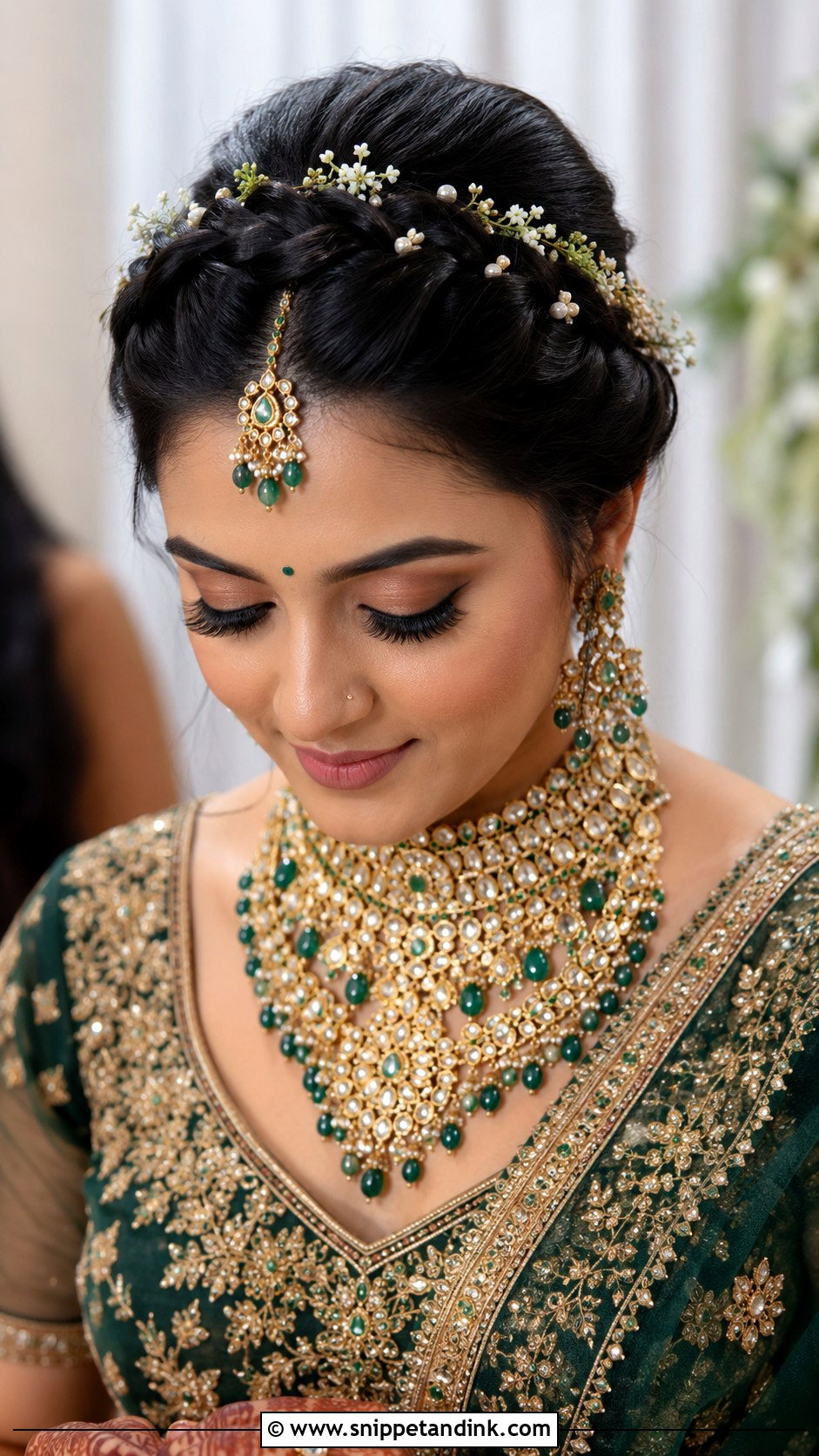 Dutch Braid Crown - Snippet and Ink - 20 Indian Bridal Hair Ideas