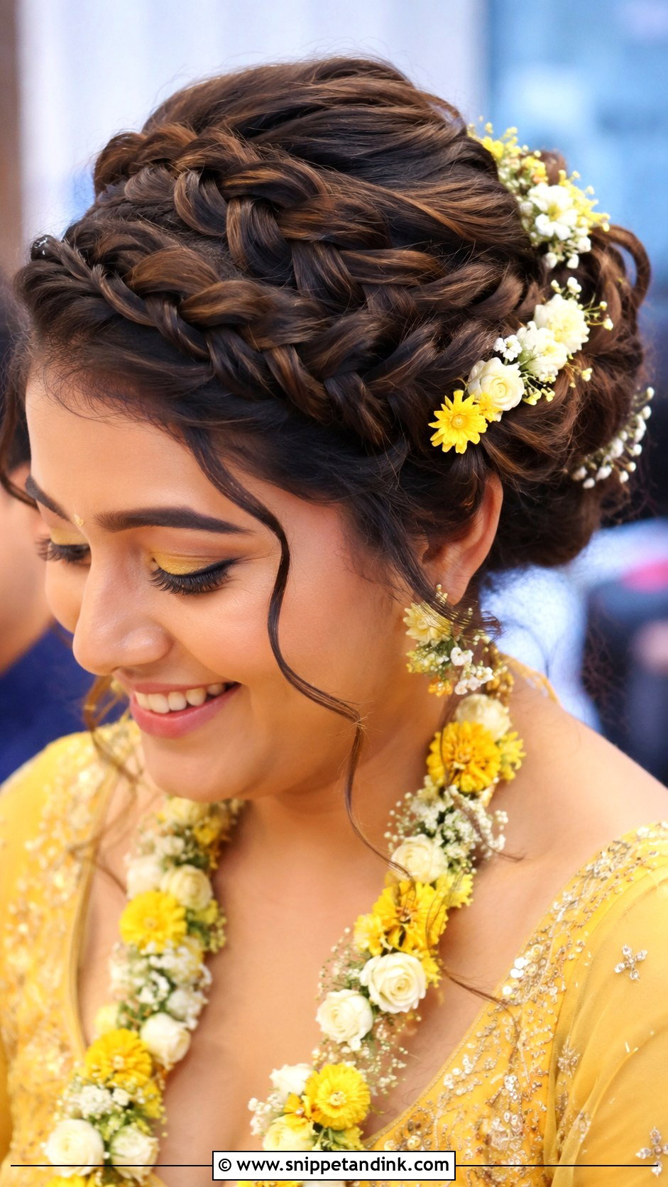 Dutch Braid Crown - Snippet and Ink - 25 Indian Marriage Hairstyle Ideas
