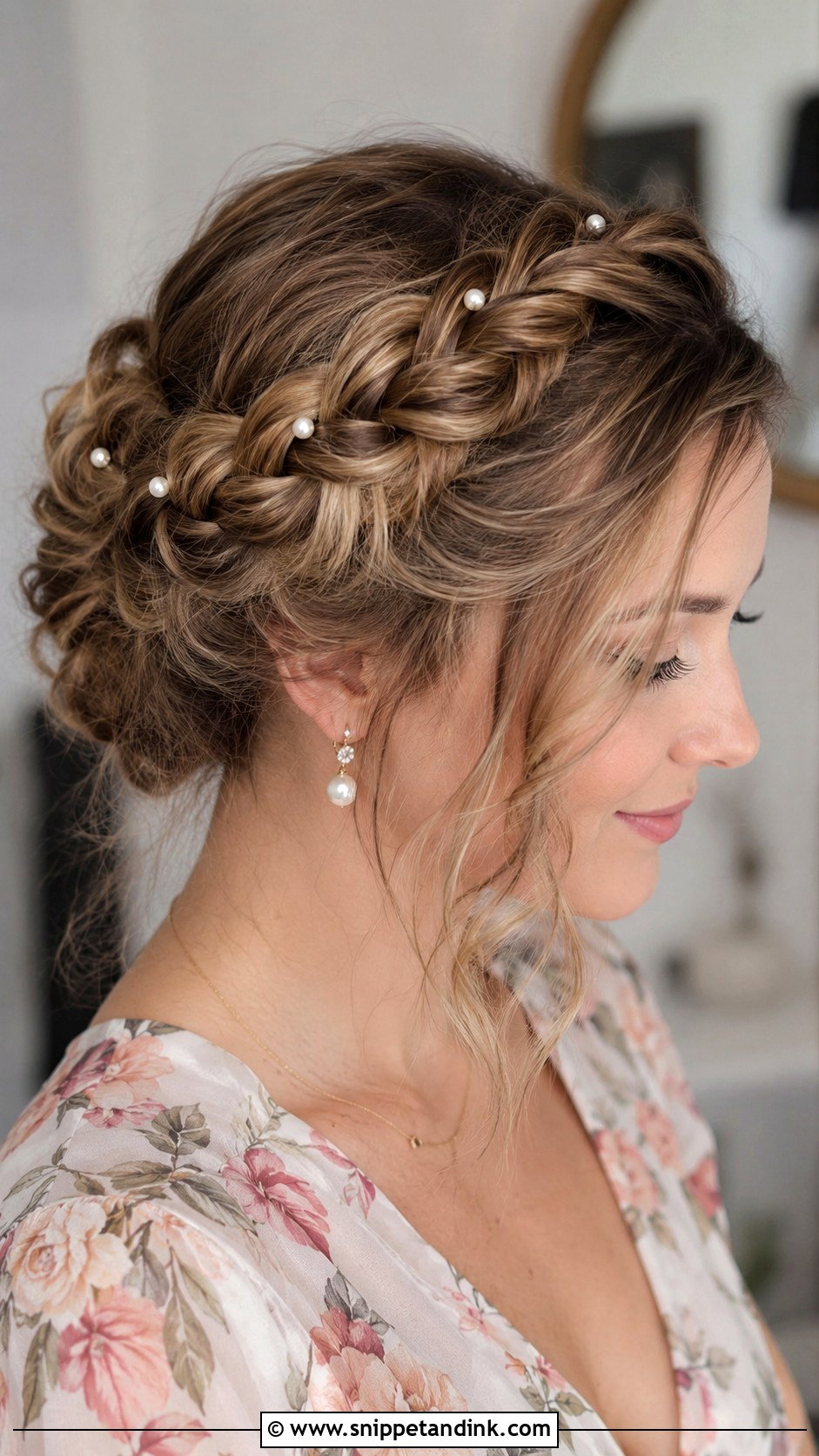 Dutch Braid Crown Updo - Snippet and Ink - 20 Hairstyle for Sister Wedding Ideas