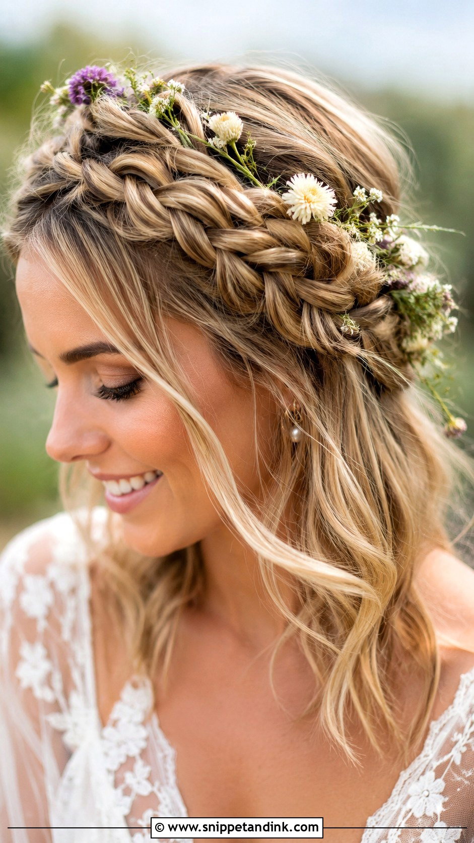 Dutch Braid Crown for Boho Blonde Brides - Snippet and Ink - 25 Blonde Wedding Hairstyles