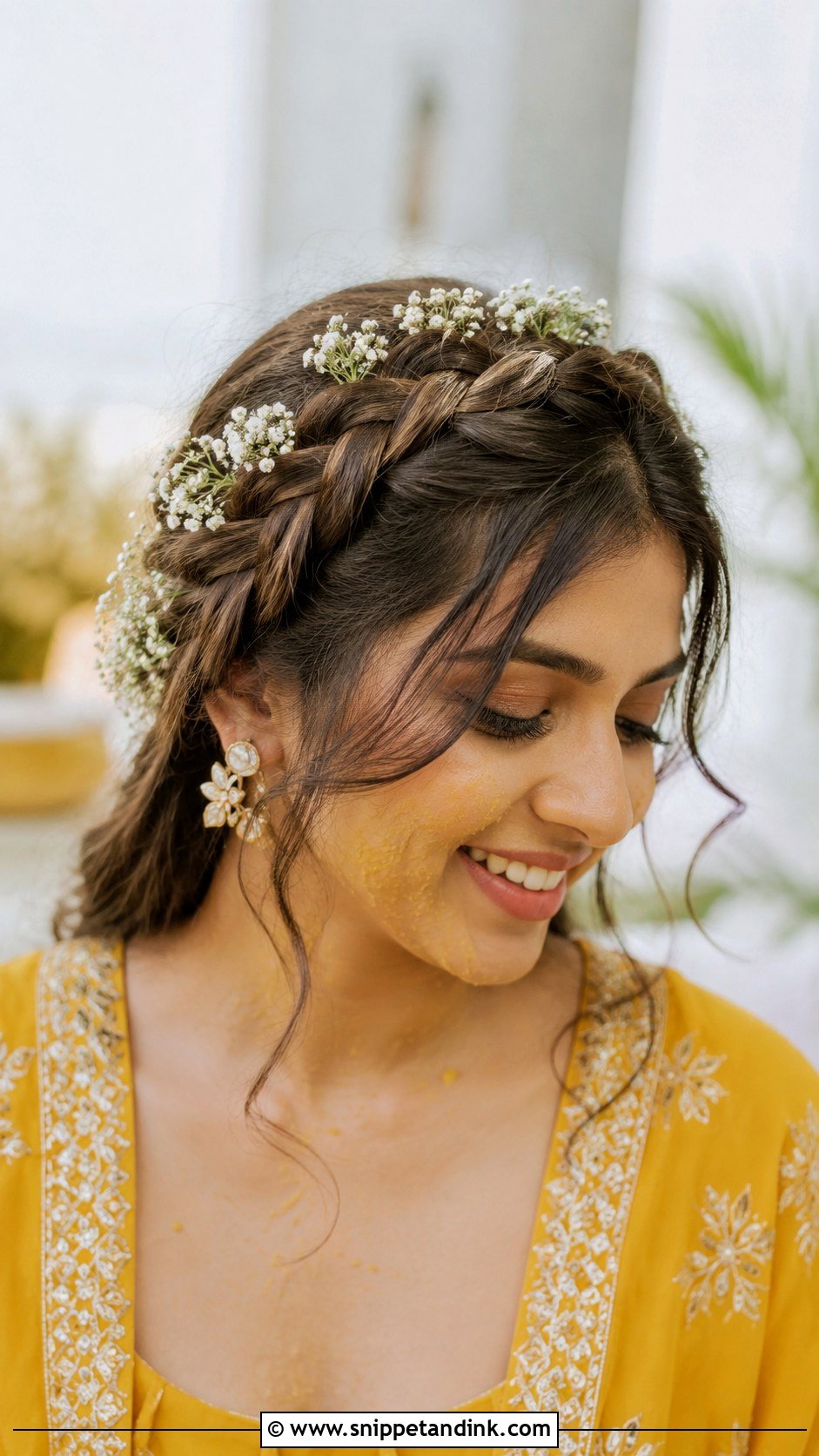 Dutch Braid Crown for Bride - Snippet and Ink - 25 Indian Wedding Hairstyles for Bride