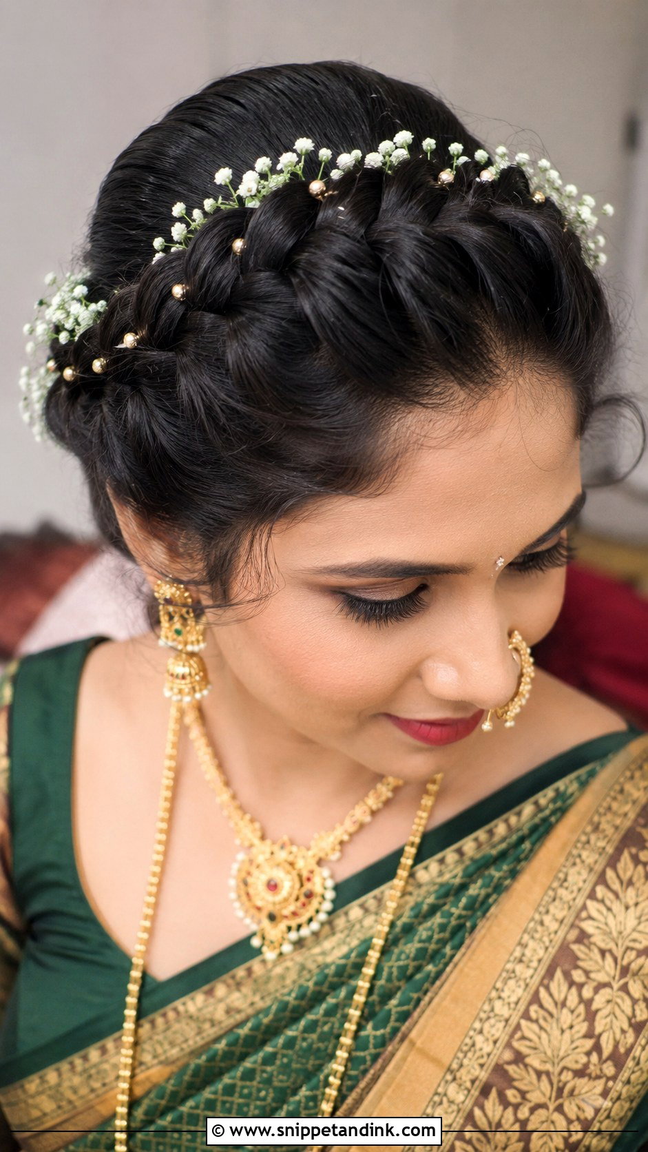 Dutch Braid Crown for Brides - Snippet and Ink - 25 Indian Braided Hairstyles for Wedding
