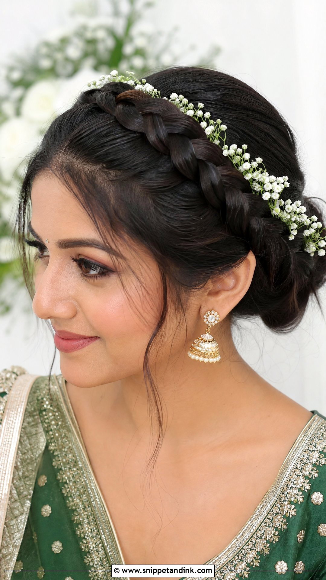 Dutch Braid Crown for Brides - Snippet and Ink - 20 Bridal Mehndi Hairstyles
