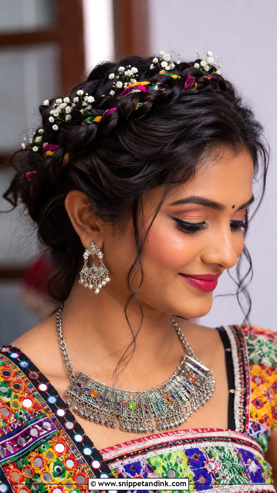 Dutch Braid Crown for Festival - Snippet and Ink - 20 Indian Non Bridal Hairstyles