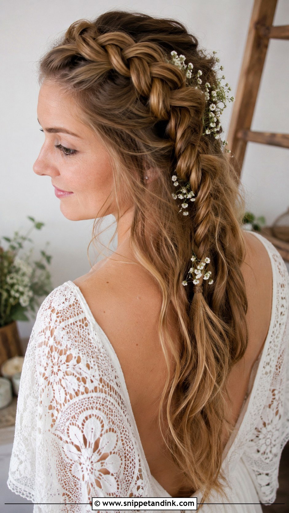 Dutch Braid Down Wedding Hair - Snippet and Ink - 20 Down Do Wedding Hair Ideas