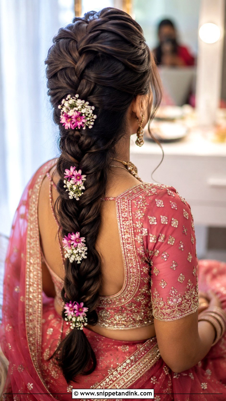Dutch Braid For Mehendi Bride - Snippet and Ink - 20 Mehendi Brides Braids Hairstyles