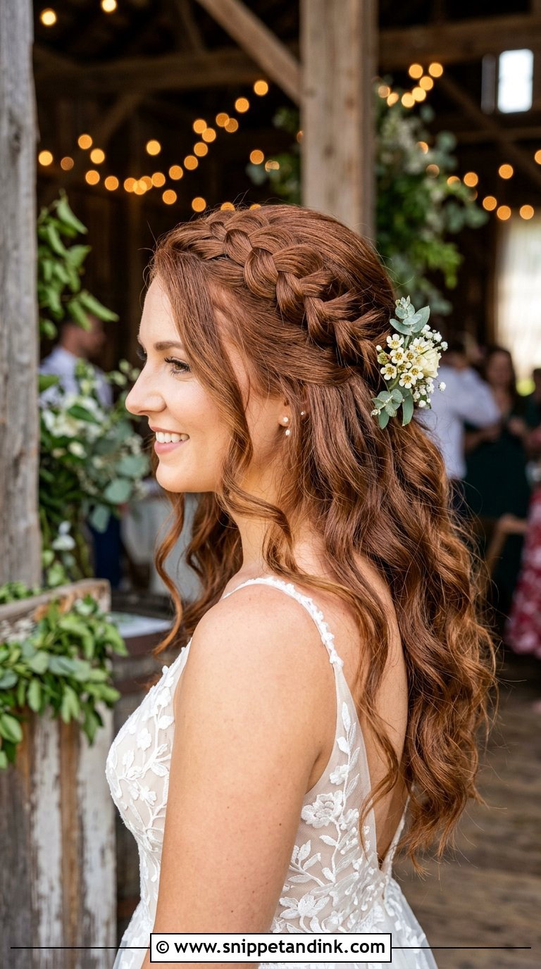 Dutch Braid Half Up Bridal Hair - Snippet and Ink - 20 Braided Half-Up Half-Down Wedding Hair Ideas