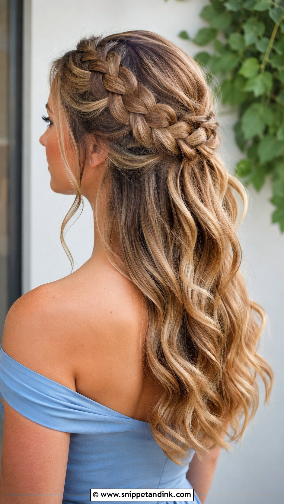 Dutch Braid Half Up Half Down Bridesmaid Hair - Snippet and Ink - 20 Braid Hairstyles for Wedding Bridesmaid