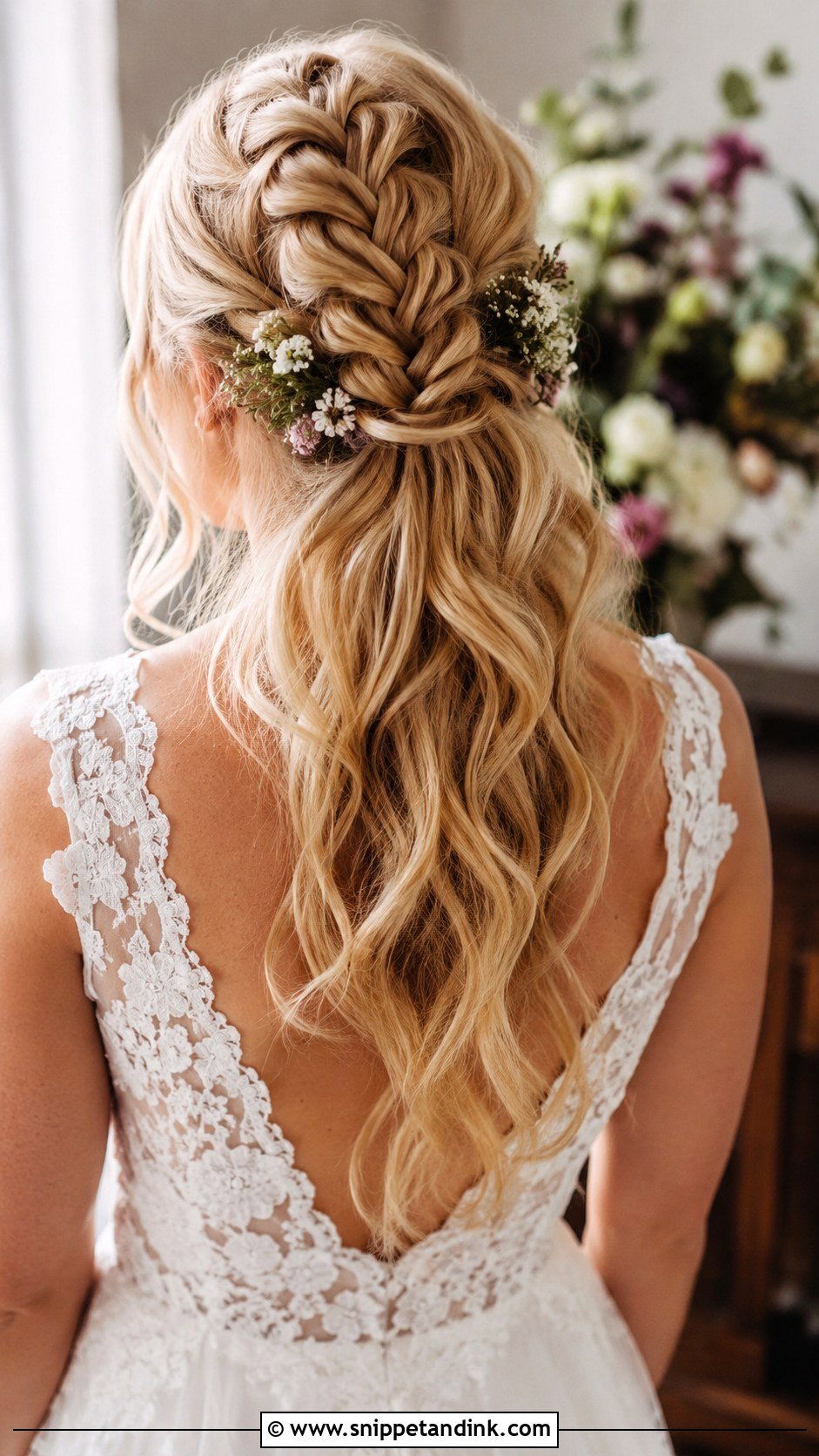 Dutch Braid Half Up Wedding Hair - Snippet and Ink - 20 Half-Up Wedding Hair Braid Ideas