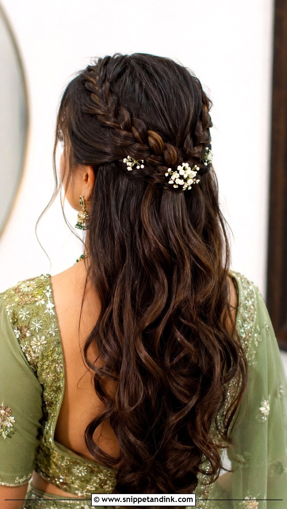 Dutch Braid Half Updo - Snippet and Ink - 20 Front Indian Weddings Bridal Hairstyles