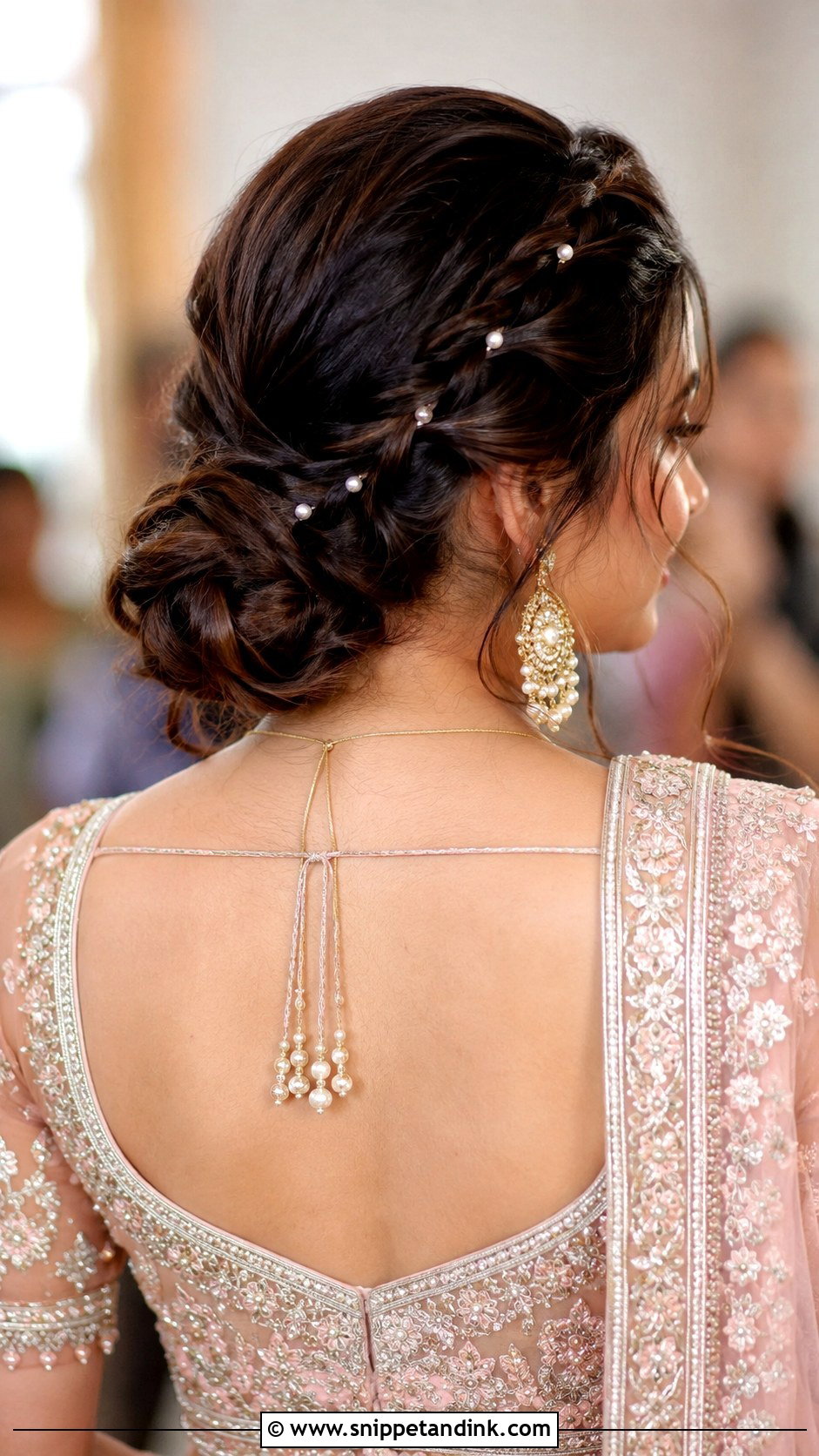 Dutch Braid Into Low Bun - Snippet and Ink - 20 Sangeet Hair Styles