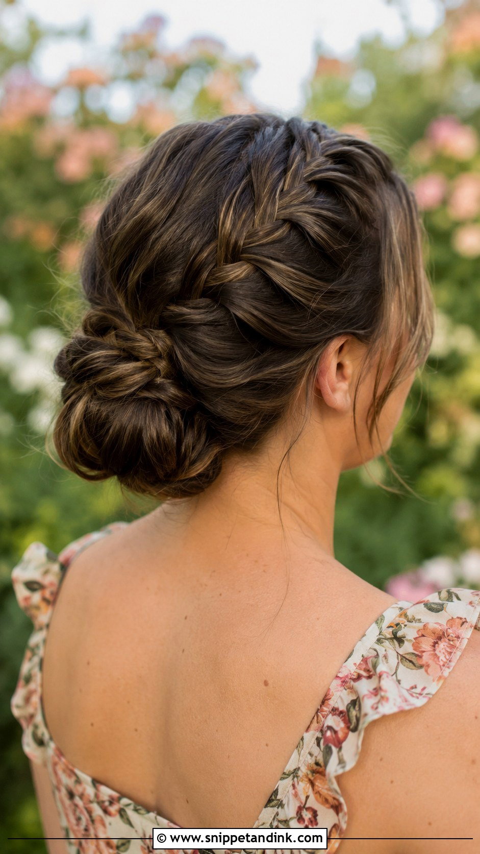 Dutch Braid Into Low Bun - Snippet and Ink - 25 Summer Wedding Guest Hair Ideas