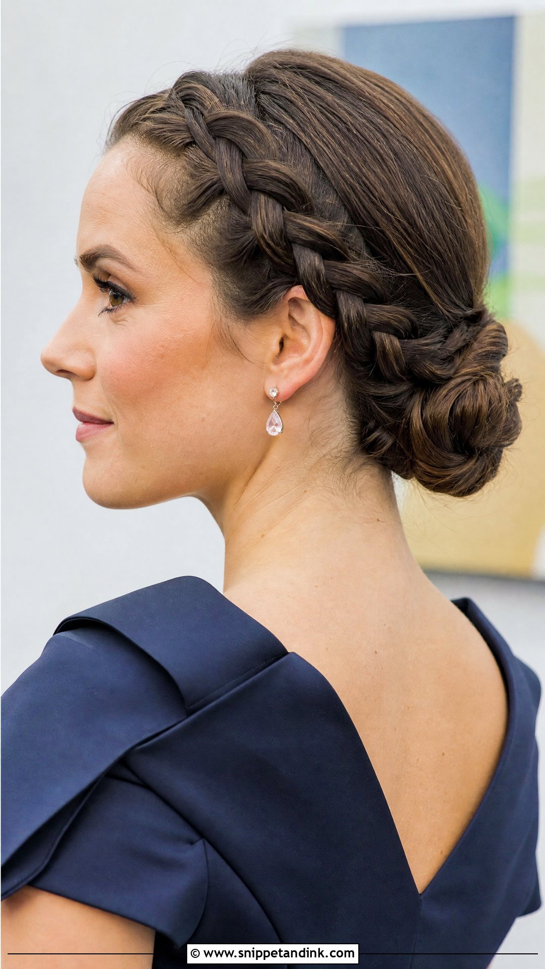 Dutch Braid Into a Bun - Snippet and Ink - 20 Braided Hairstyles for Wedding Guest