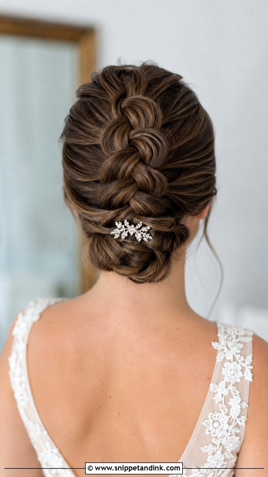 Dutch Braid Low Bun - Snippet and Ink - 20 Bridal Braid Hairstyle Ideas