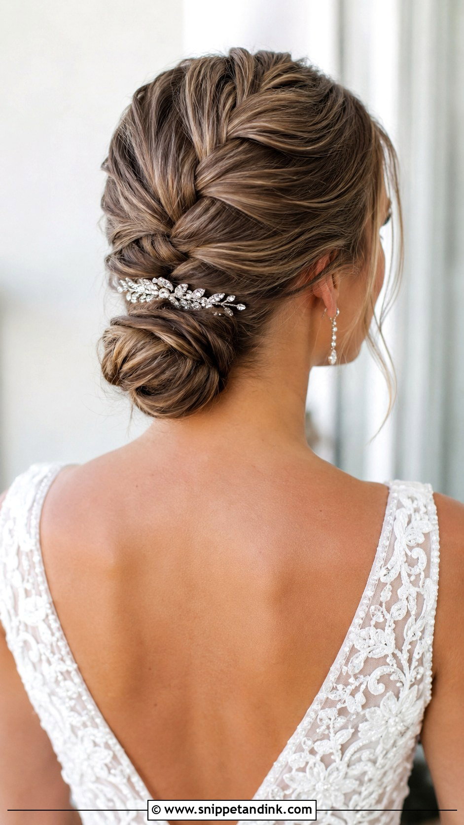 Dutch Braid Low Bun - Snippet and Ink - 20 Bridal Braids Hairstyles