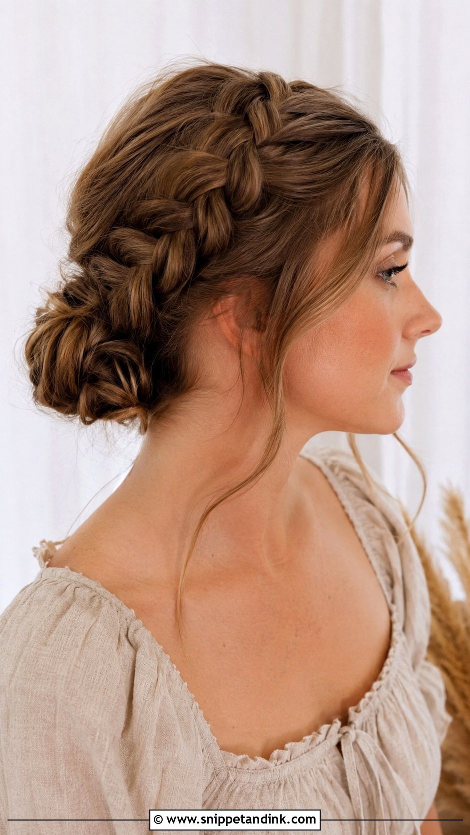 Dutch Braid Low Bun - Snippet and Ink - 20 Hair for Wedding Guest Medium Ideas