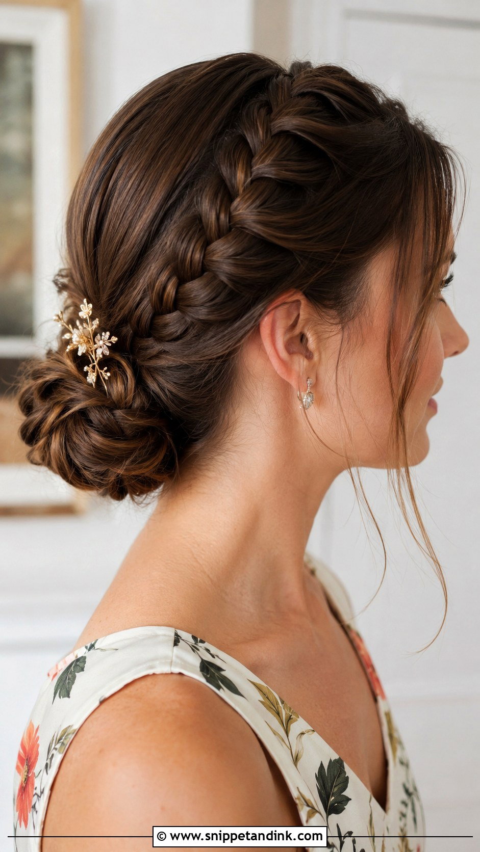 Dutch Braid Low Bun - Snippet and Ink - 20 Wedding Guest Braids Hairstyles