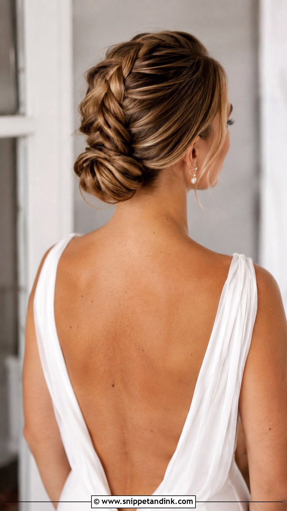 Dutch Braid Low Bun - Snippet and Ink - 25 Braided Wedding Hair Ideas