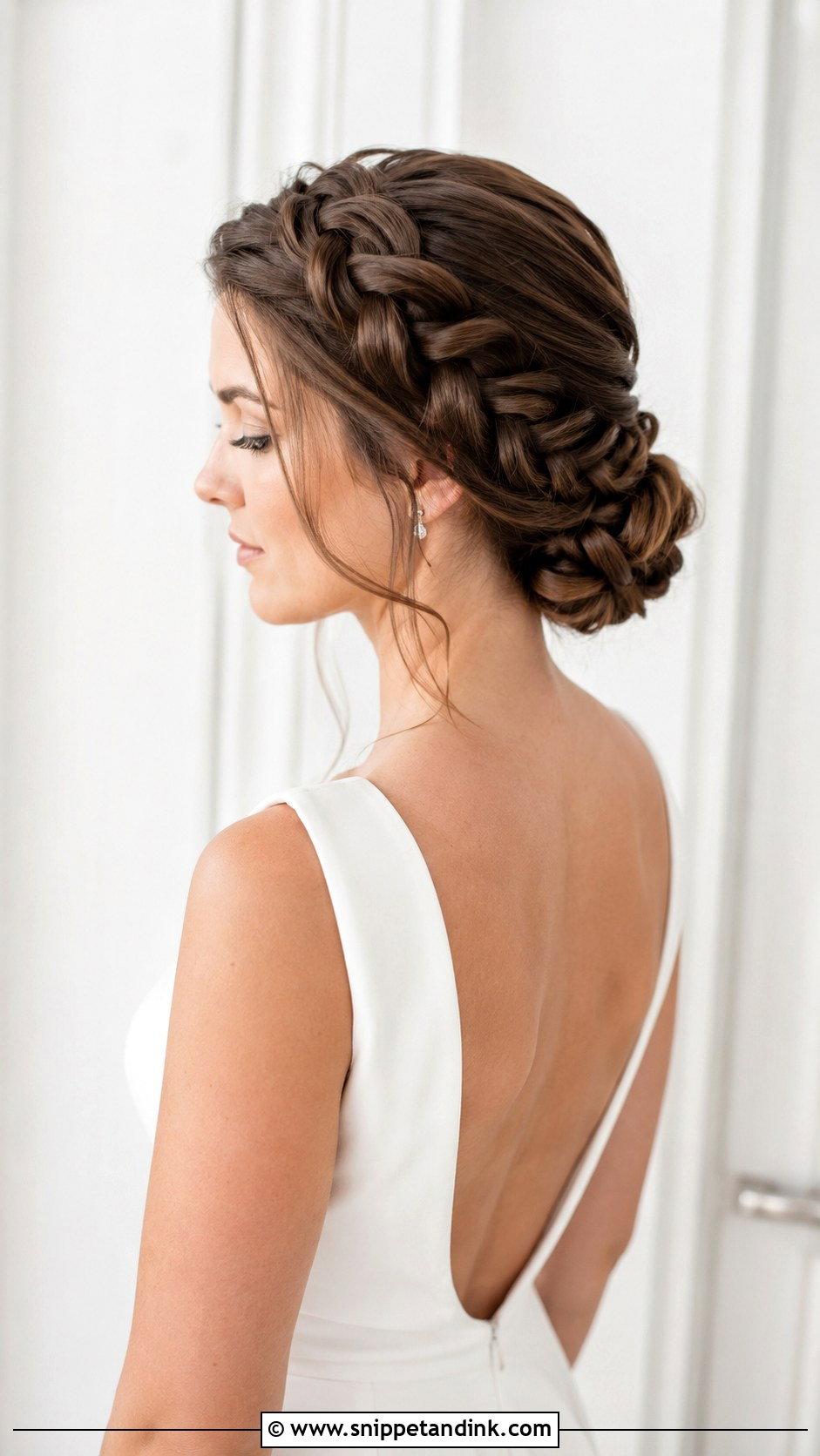 Dutch Braid Low Bun - Snippet and Ink - 20 Braided Bridal Hair Ideas