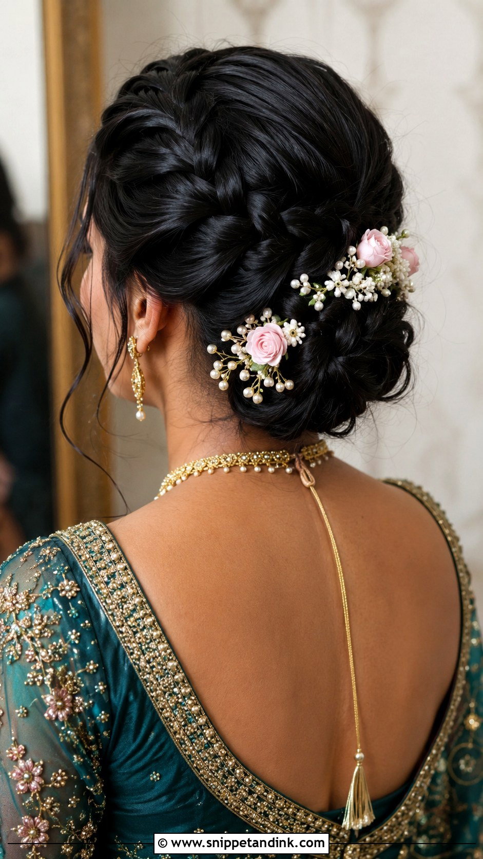 Dutch Braid Updo - Snippet and Ink - 25 Desi Wedding Hairstyles