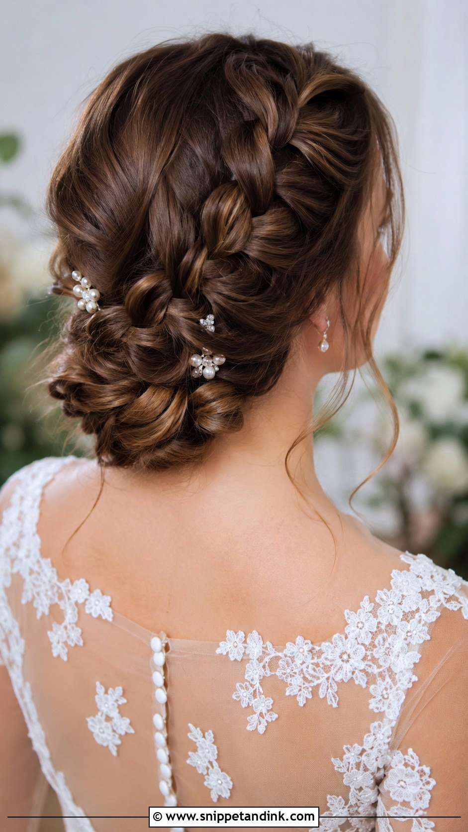 Dutch Braid Updo - Snippet and Ink - 25 Medium Length Bridal Hair Ideas