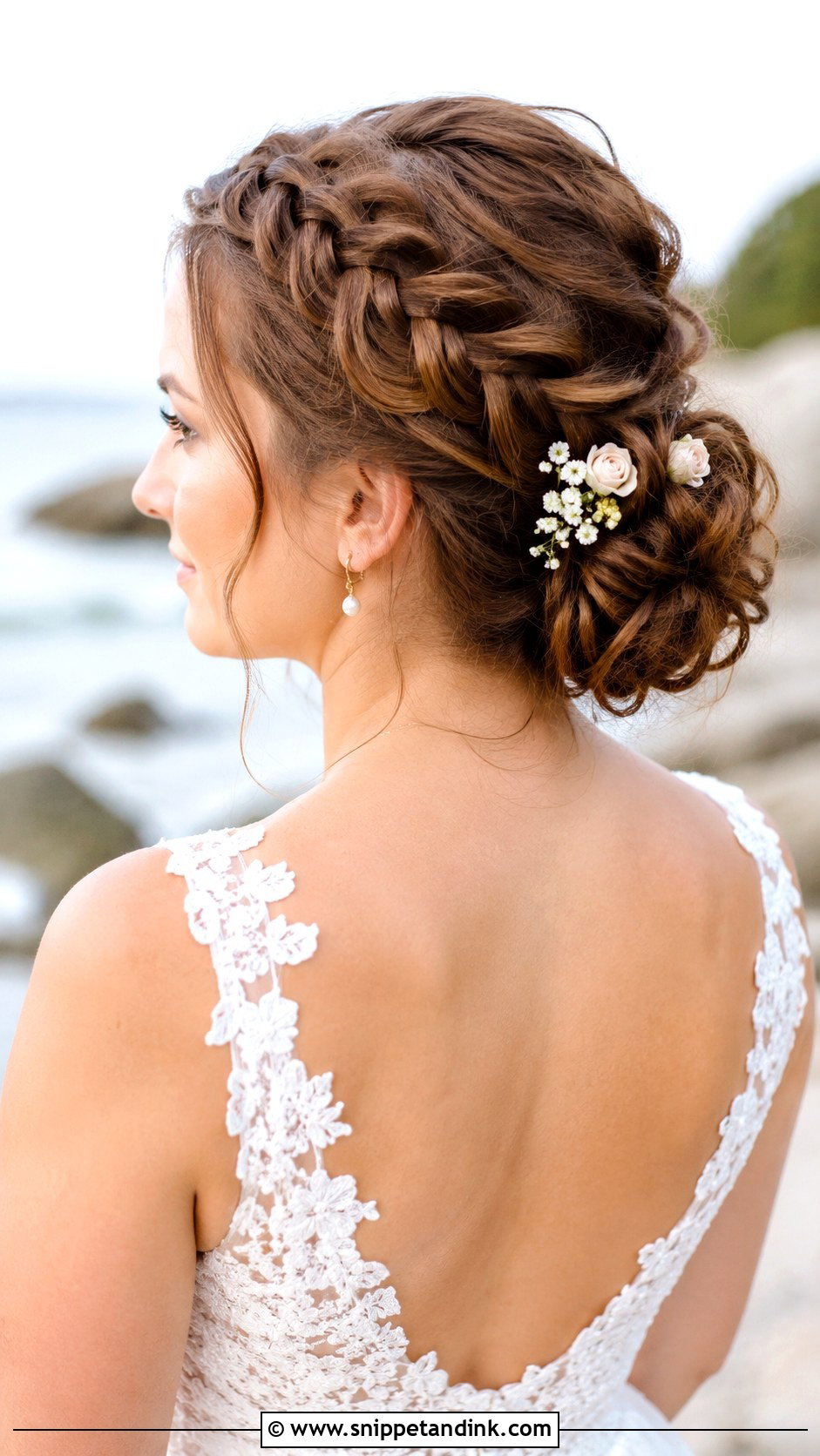 Dutch Braid Updo - Snippet and Ink - 30 Beach Wedding Hair Ideas