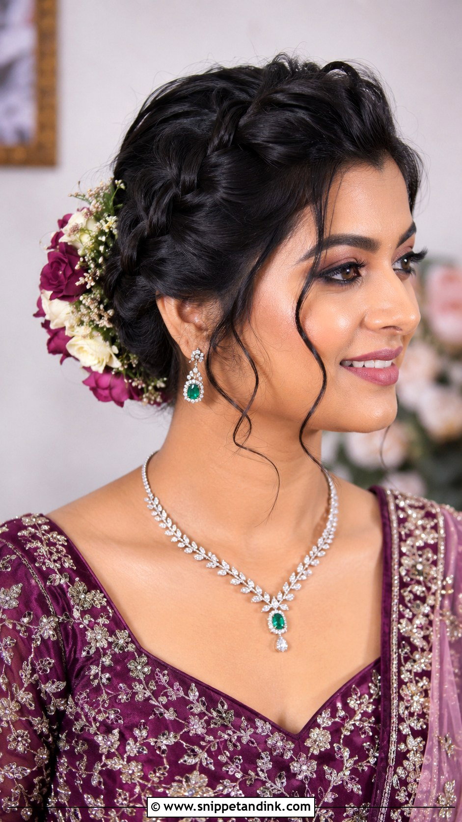 Dutch Braid Updo Engagement Look - Snippet and Ink - 30 Engagement Hairstyles Front Look