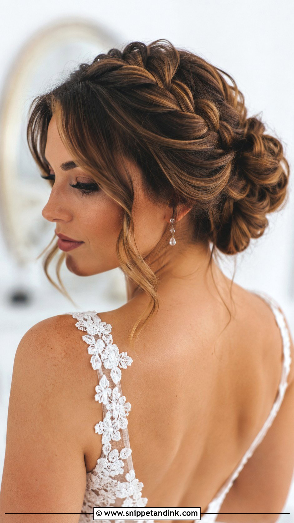 Dutch Braid Updo With Curtain Bangs - Snippet and Ink - 20 How to Duch Bride Hair Ideas