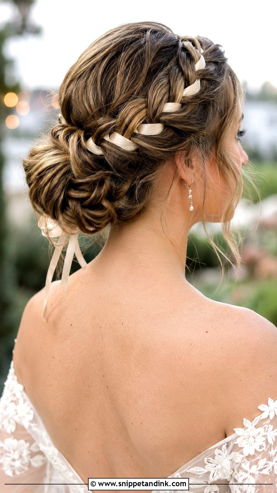 Dutch Braid Updo With Ribbon - Snippet and Ink - 25 Fairytale Wedding Hair Ideas