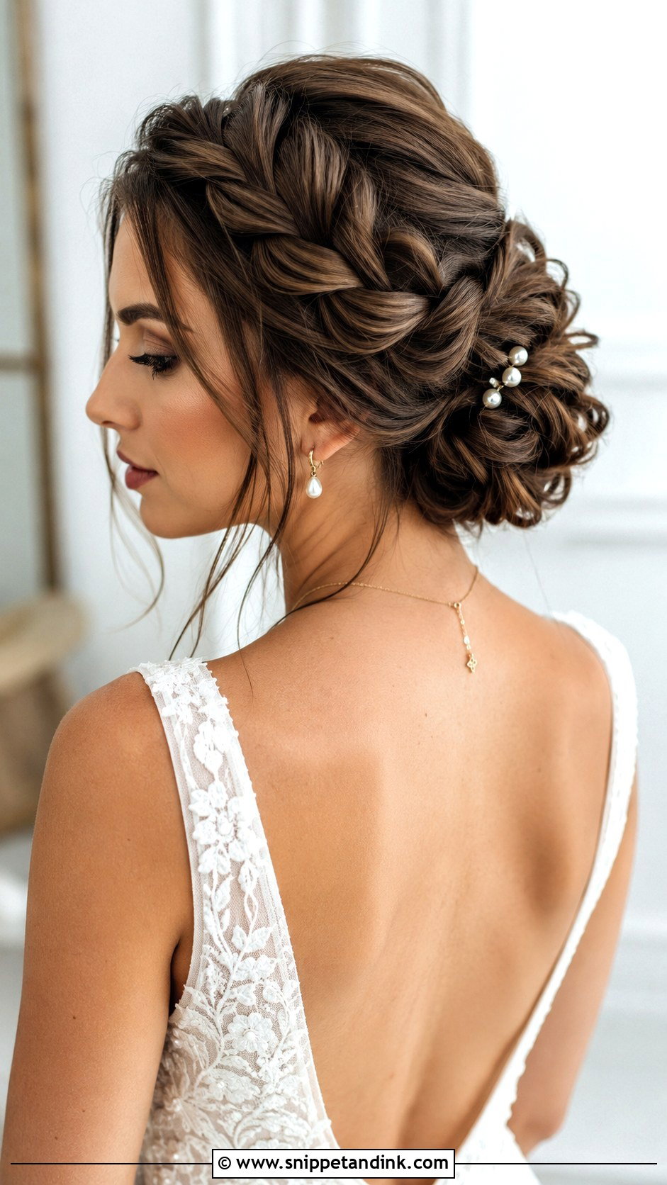 Dutch Braid Updo for Bride - Snippet and Ink - 25 Hairstyle for Wedding Bride Ideas