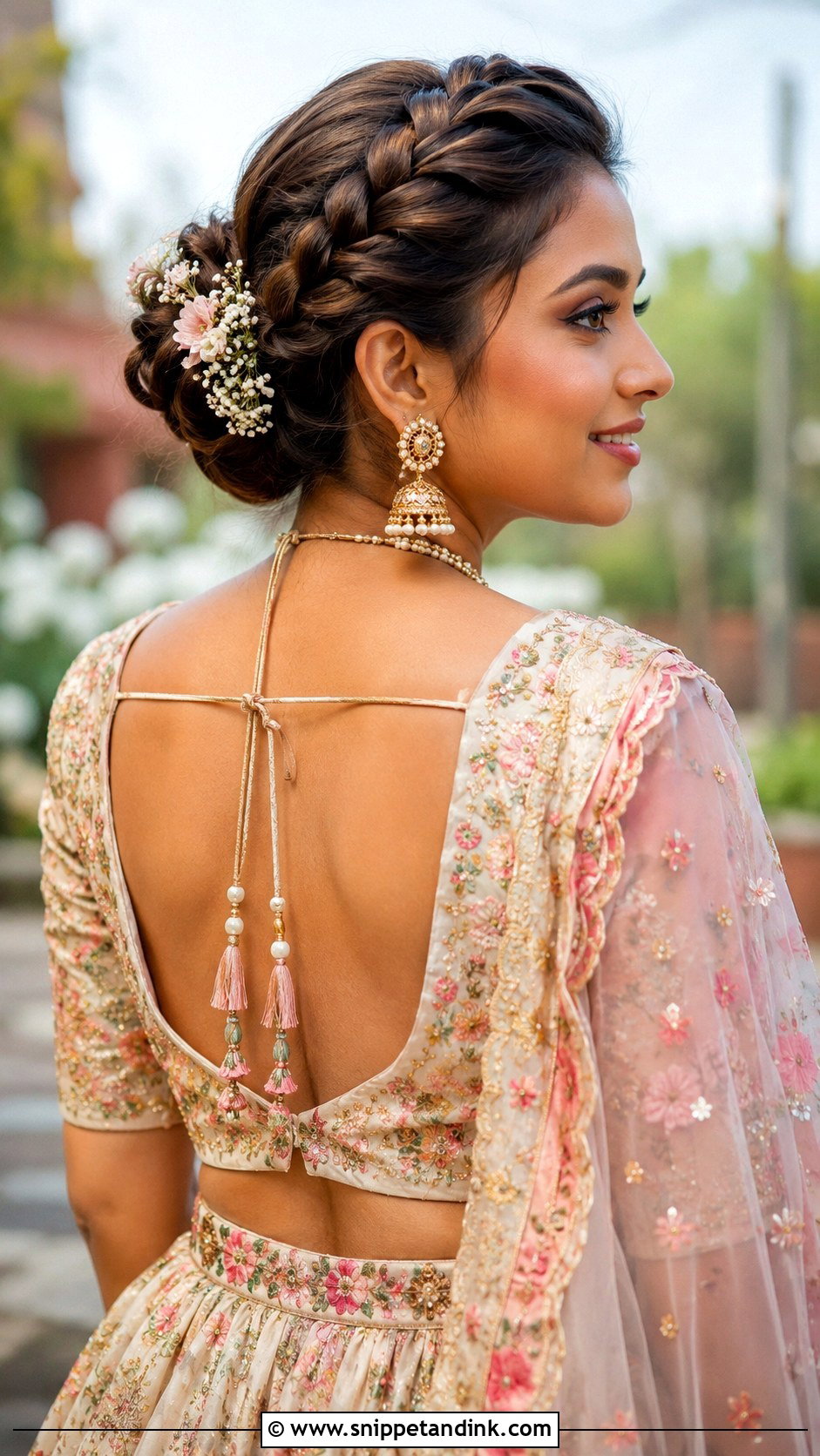 Dutch Braid Updo for Marriage Function - Snippet and Ink - 25 Hair Styles for Marriage Function