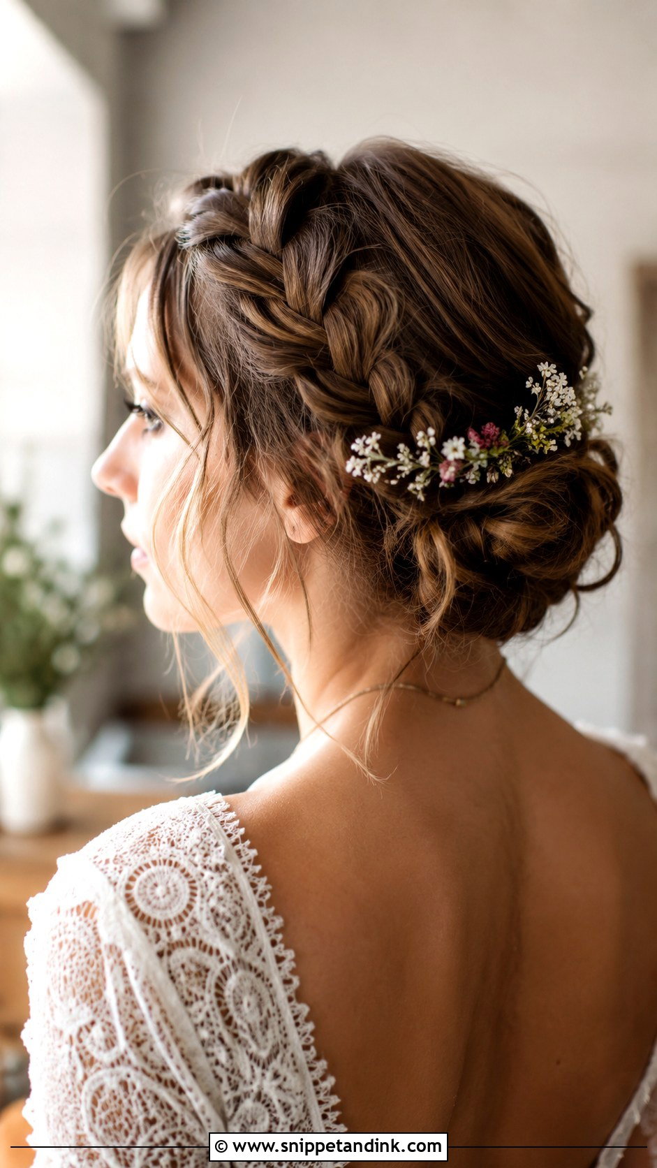Dutch Braid Updo for Medium Length Wedding Hair - Snippet and Ink - 25 Hairstyles for Medium Length Hair Wedding