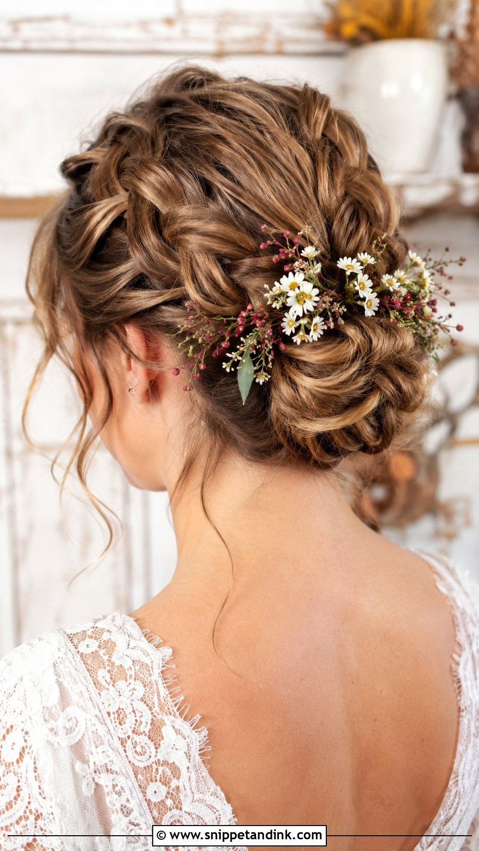 Dutch Braid Updo for Rustic Brides - Snippet and Ink - 20 Fall Wedding Hair Ideas