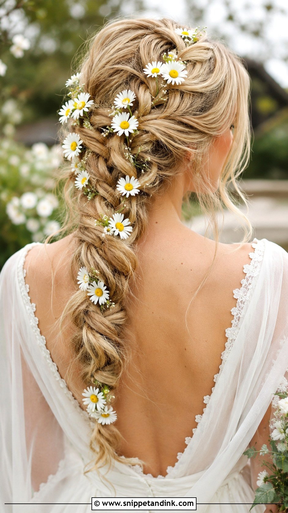 Dutch Braid With Daisies - Snippet and Ink - 25 Wedding Hair Flowers