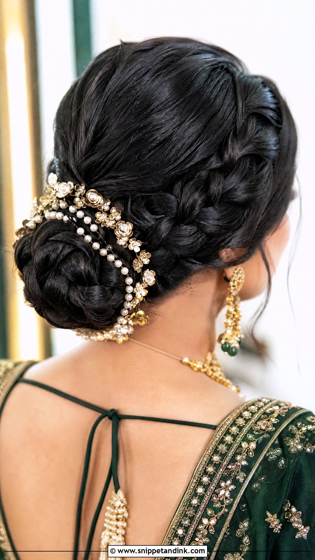 Dutch Braided Bun - Snippet and Ink - 20 Mandap Hairstyle for Bride Ideas