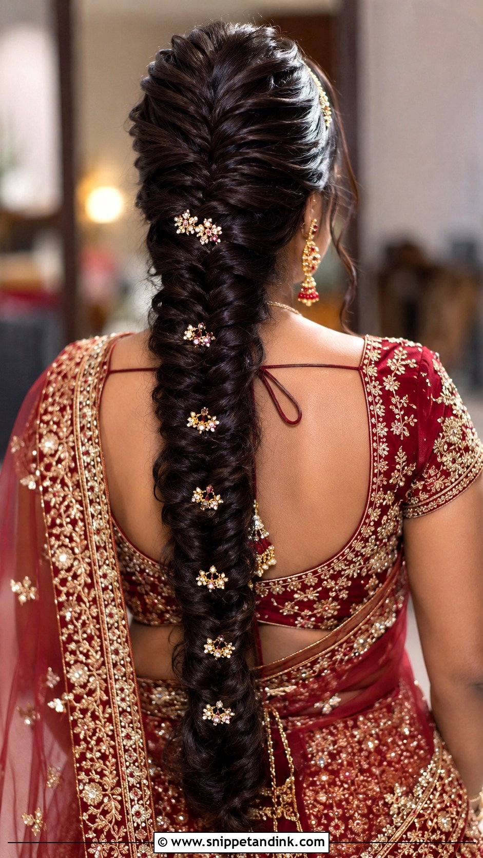 Dutch Fishtail Braid For Indian Bride - Snippet and Ink - 20 Indian Wedding Fish Braid Hairstyles
