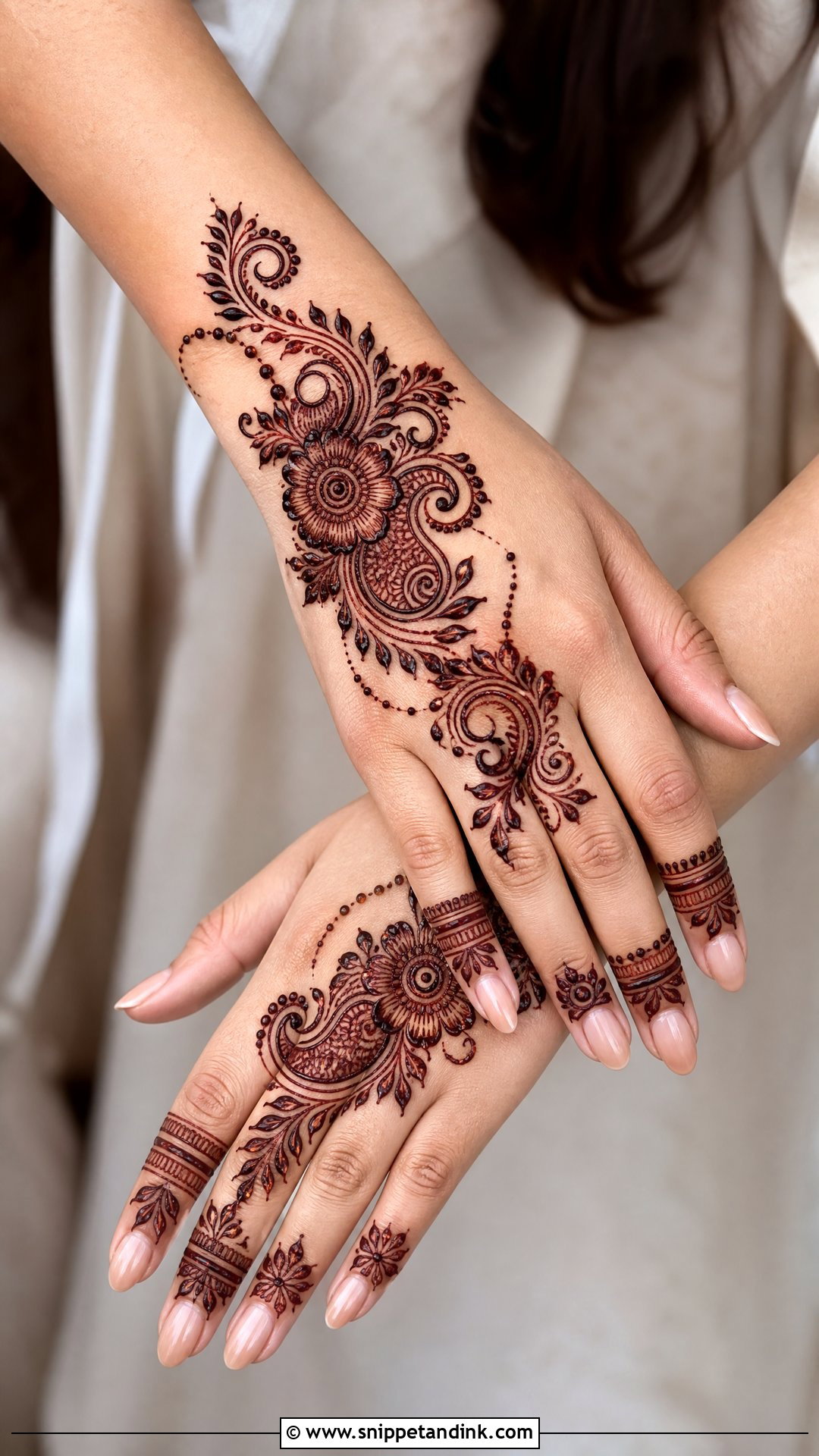 Easy Back Hand Arabic Mehndi Design - Snippet and Ink - 35 Easy Mehndi Designs