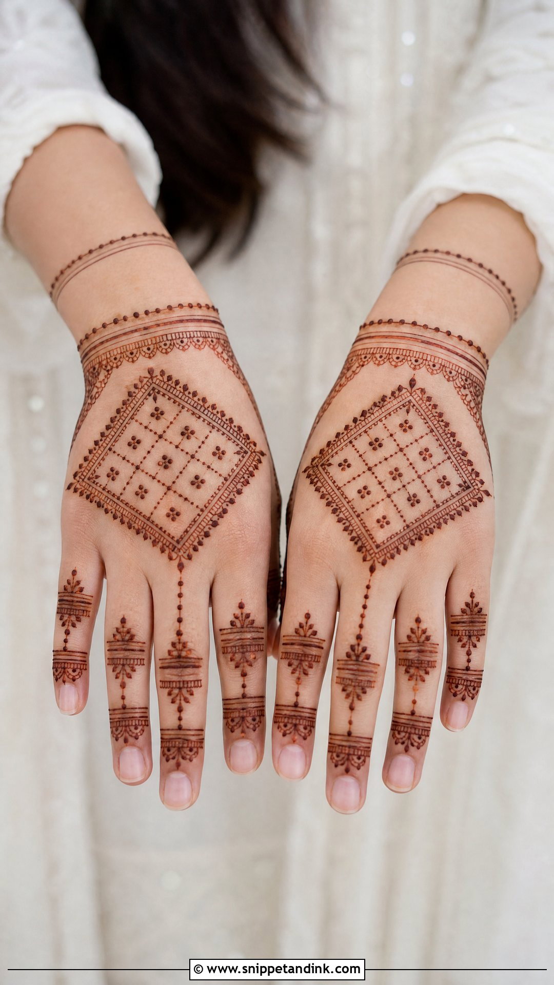 Easy Back Hand Check Mehndi Design - Snippet and Ink - 30 Back Hand Check Mehndi Design Ideas